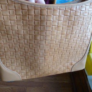 Brahmin woven leather shoulder bag